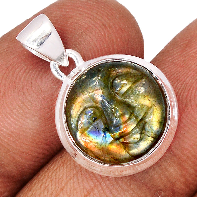 1" Labradorite Goddess Face Pendants - LAFP107