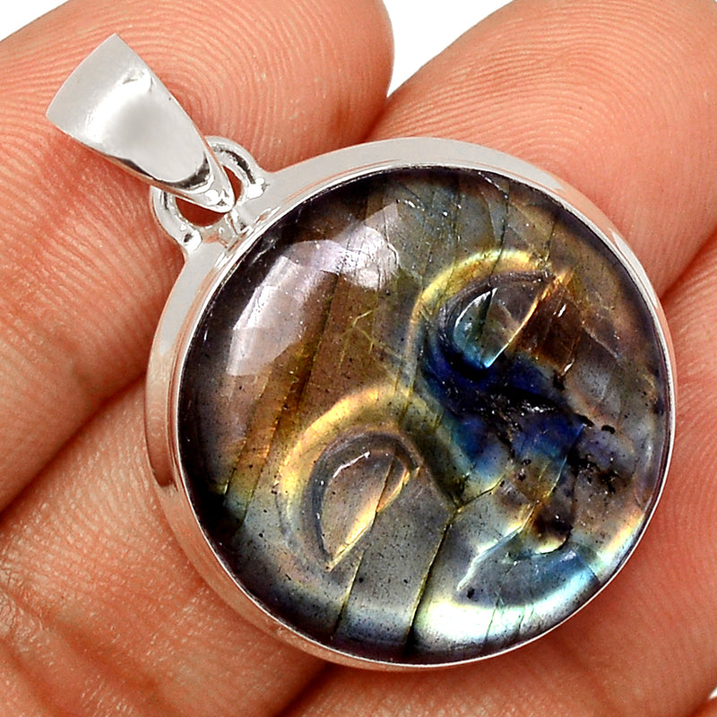 1.3" Labradorite Goddess Face Pendants - LAFP6