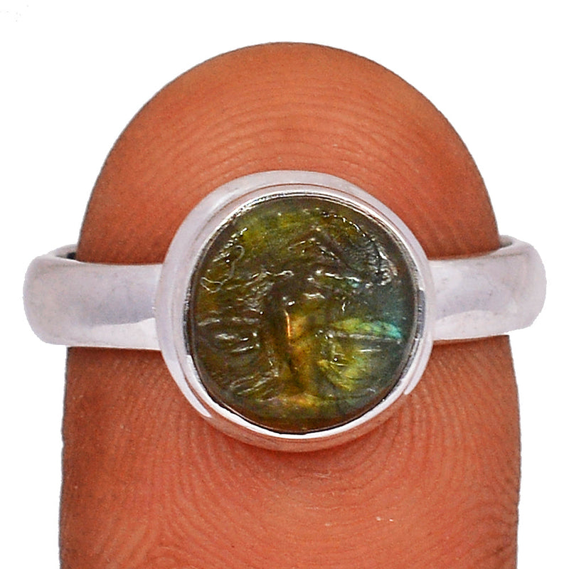 Labradorite Goddess Face Ring - LAFR147