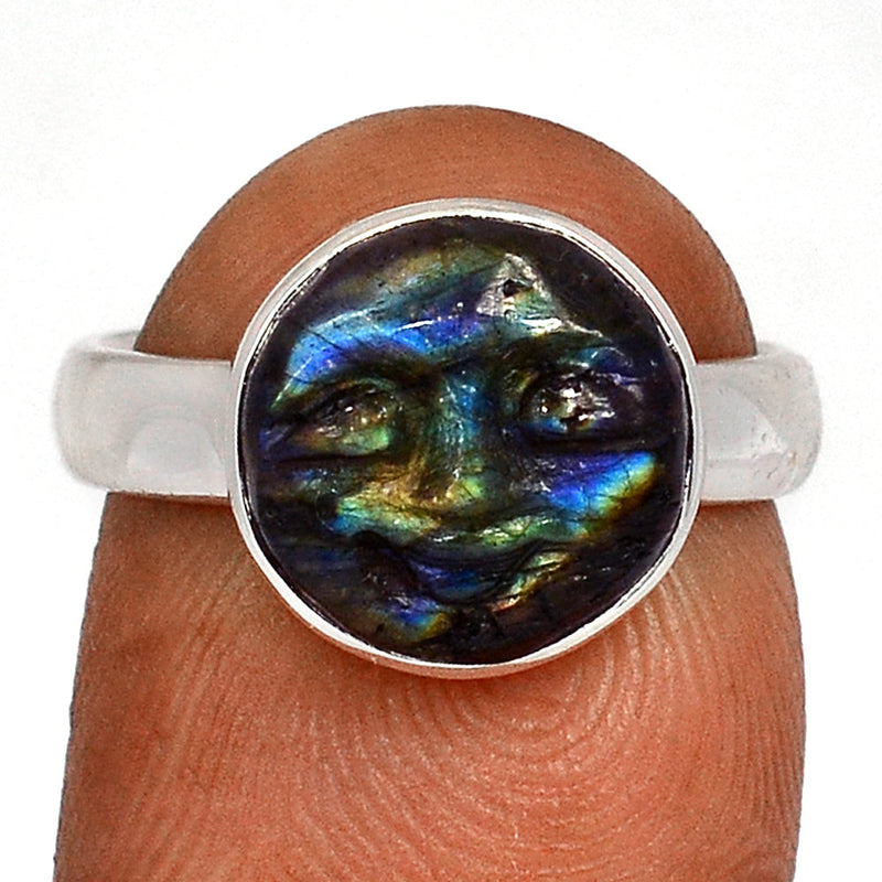 Labradorite Goddess Face Ring - LAFR160