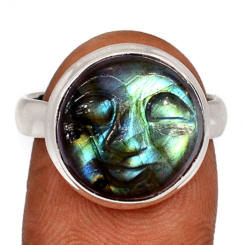 Labradorite Goddess Face Ring - LAFR177