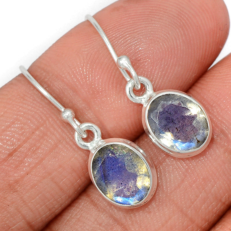 1.1" Labradorite Faceted Earrings - LBFE513