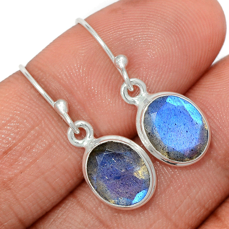 1.1" Labradorite Faceted Earrings - LBFE524