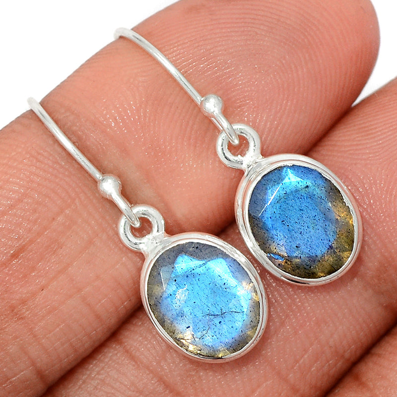 1.1" Labradorite Faceted Earrings - LBFE529