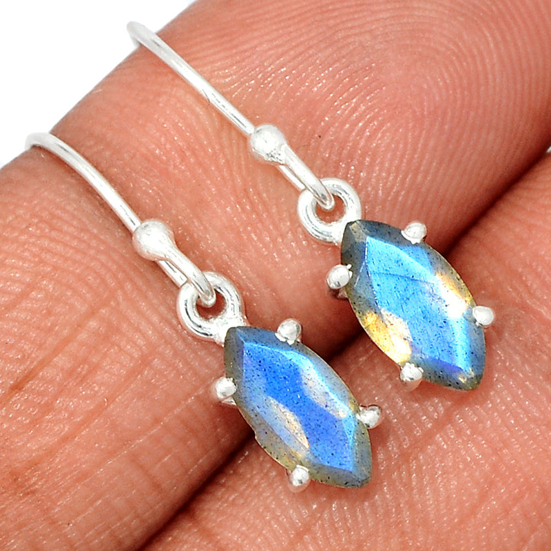 1.1" Claw - Labradorite Faceted Earrings - LBFE546