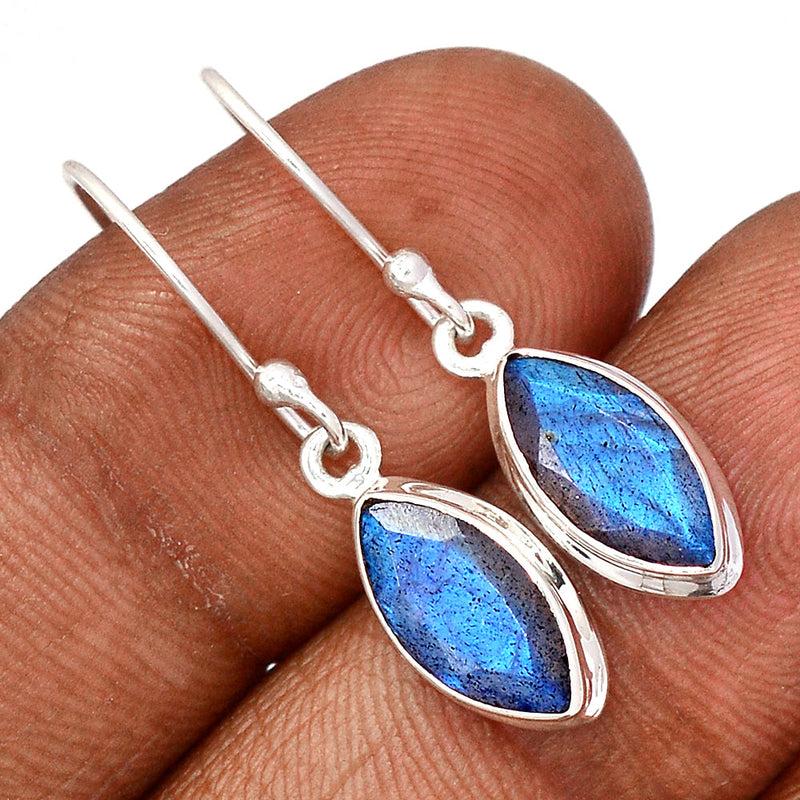 1.2" Labradorite Faceted Earrings - LBFE595