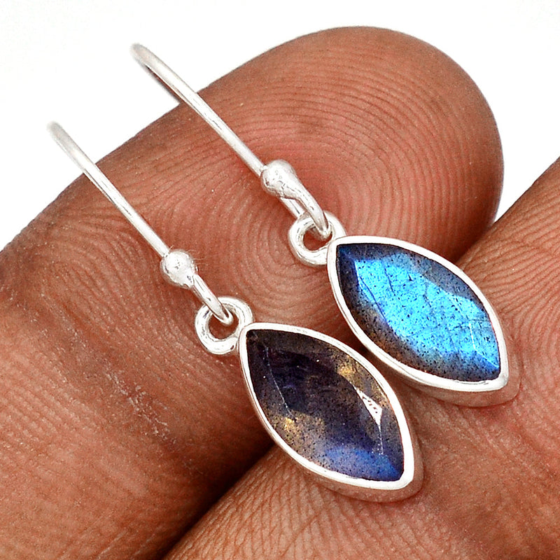 1.2" Labradorite Faceted Earrings - LBFE596