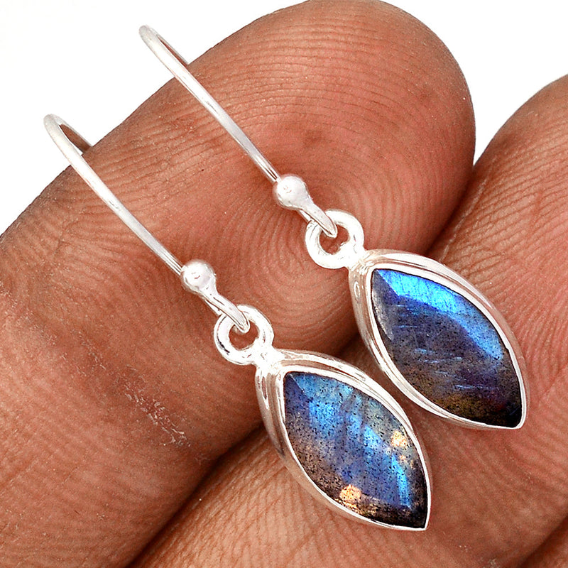 1.2" Labradorite Faceted Earrings - LBFE602