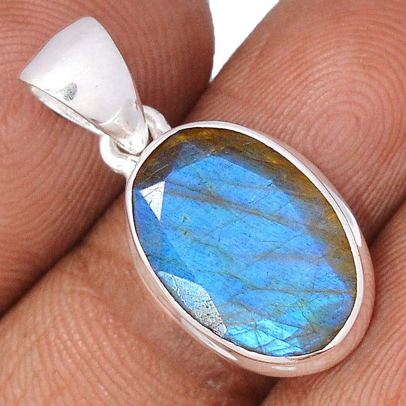 1.1" Labradorite Faceted Pendants - LBFP1144