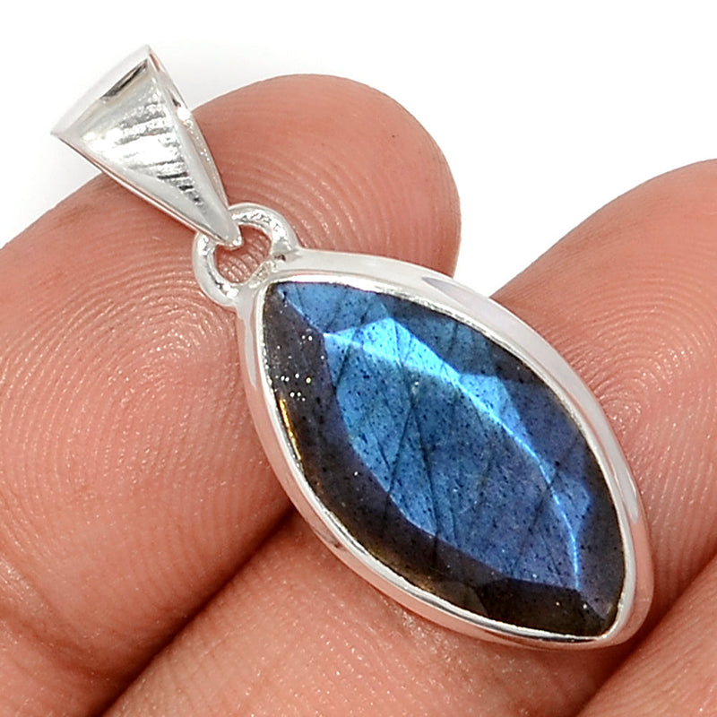 1.2" Labradorite Faceted Pendants - LBFP1176