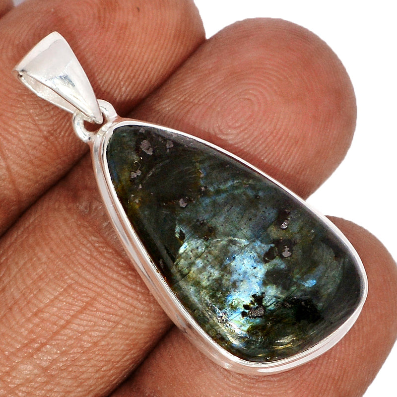 1.6" Larvikite Black Moonstone Pendants - LBMP1074