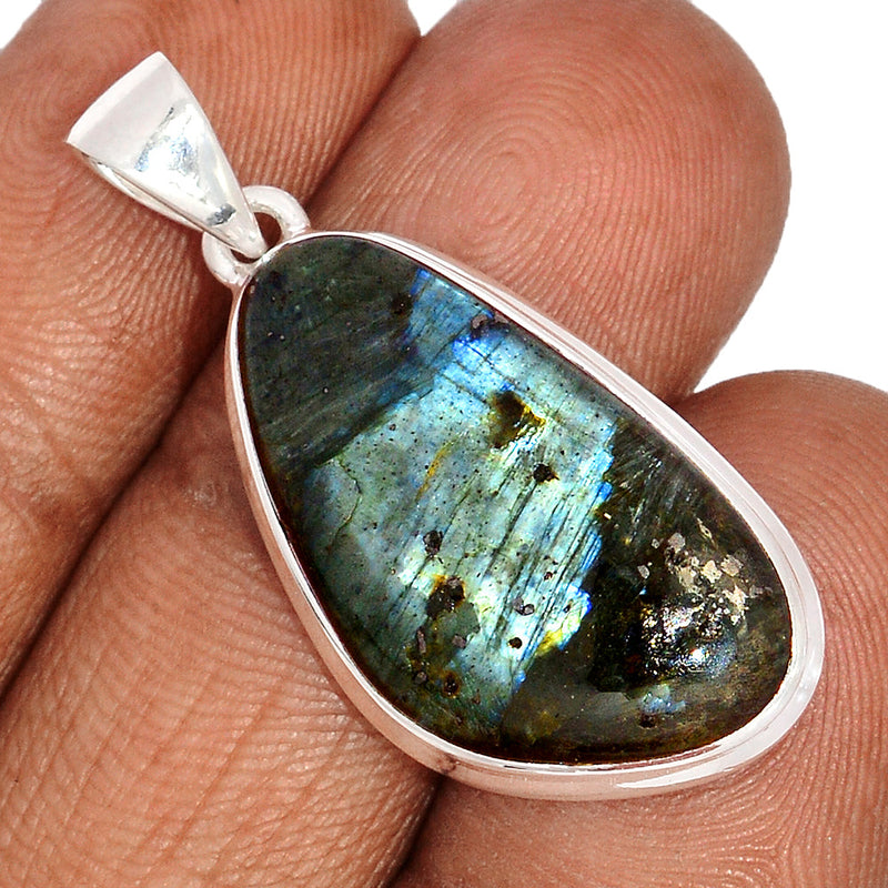 1.5" Larvikite Black Moonstone Pendants - LBMP1086