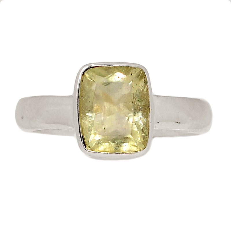 Libyan Desert Glass Faceted Ring - LDFR10