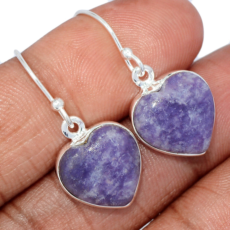 1.2" Heart - Lepidolite Earrings - LDLE178