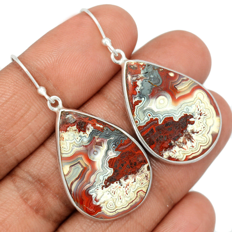 1.7" Laguna Lace Agate Earrings - LLAE858