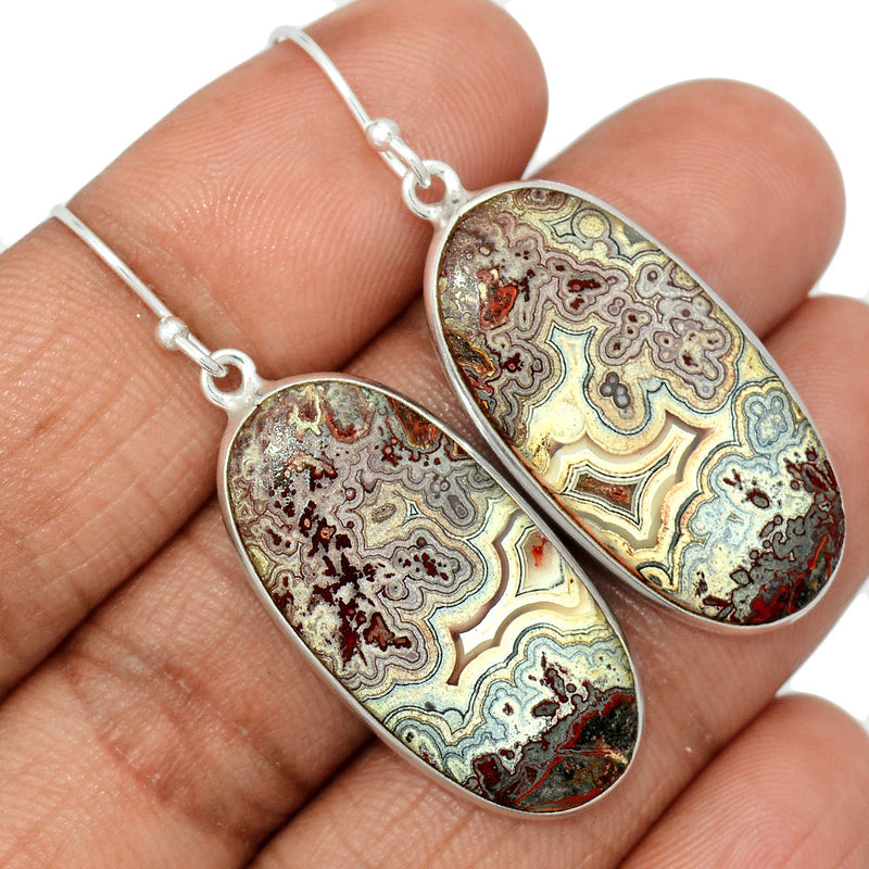 1.8" Laguna Lace Agate Earrings - LLAE860