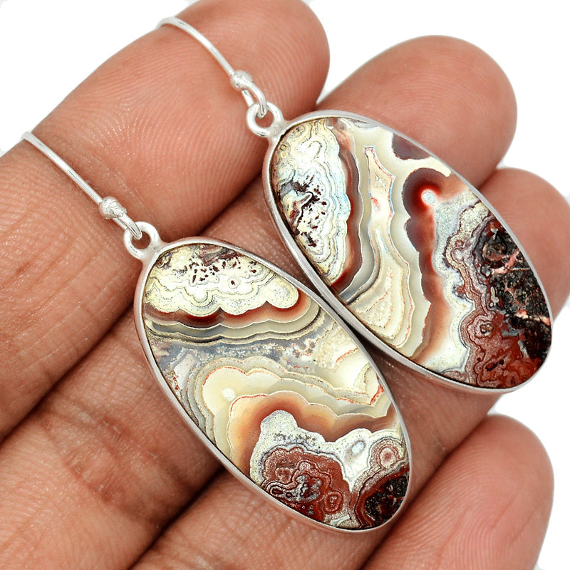 2" Laguna Lace Agate Earrings - LLAE877