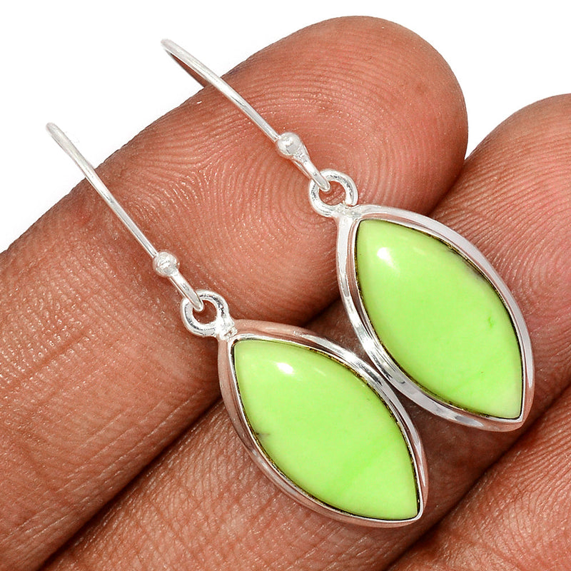 1.5" Citron Chrysoprase With Mint Chrysoprase Earrings - LMCE256