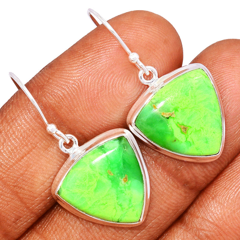 1.3" Citron Chrysoprase From Mint Chrysoprase Earrings - LMCE278