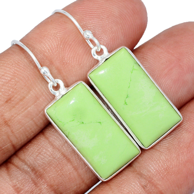 1.5" Citron Chrysoprase From Mint Chrysoprase Earrings - LMCE281