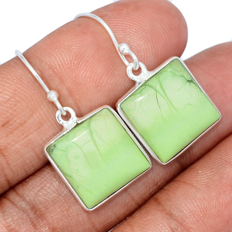 1.2" Citron Chrysoprase From Mint Chrysoprase Earrings - LMCE283