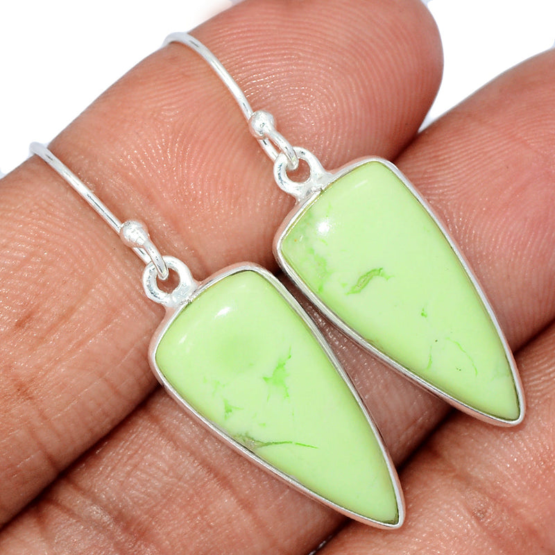 1.5" Citron Chrysoprase From Mint Chrysoprase Earrings - LMCE287