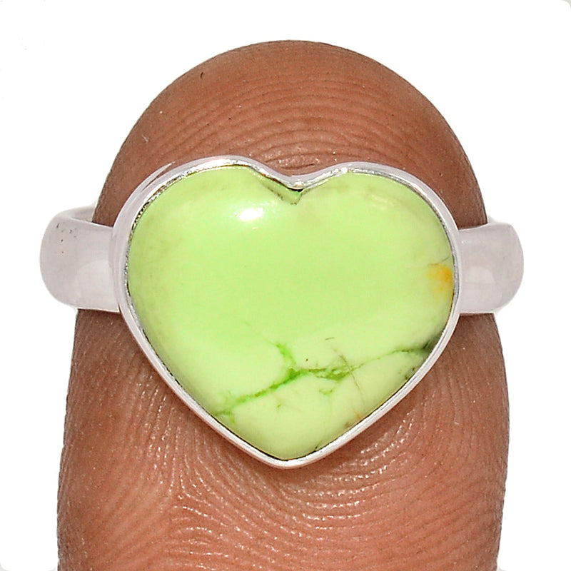 Heart - Citron Chrysoprase From Mint Chrysoprase Ring - LMCR491