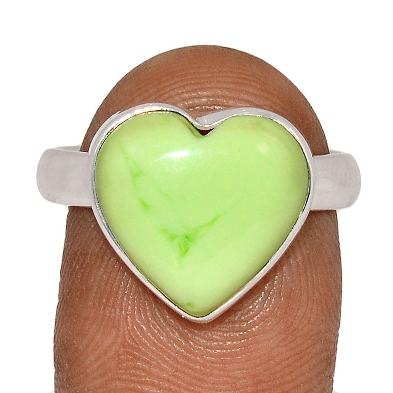 Heart - Citron Chrysoprase From Mint Chrysoprase Ring - LMCR504