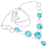 12, 10, 8 MM Round - Larimar Necklace - LRMN10