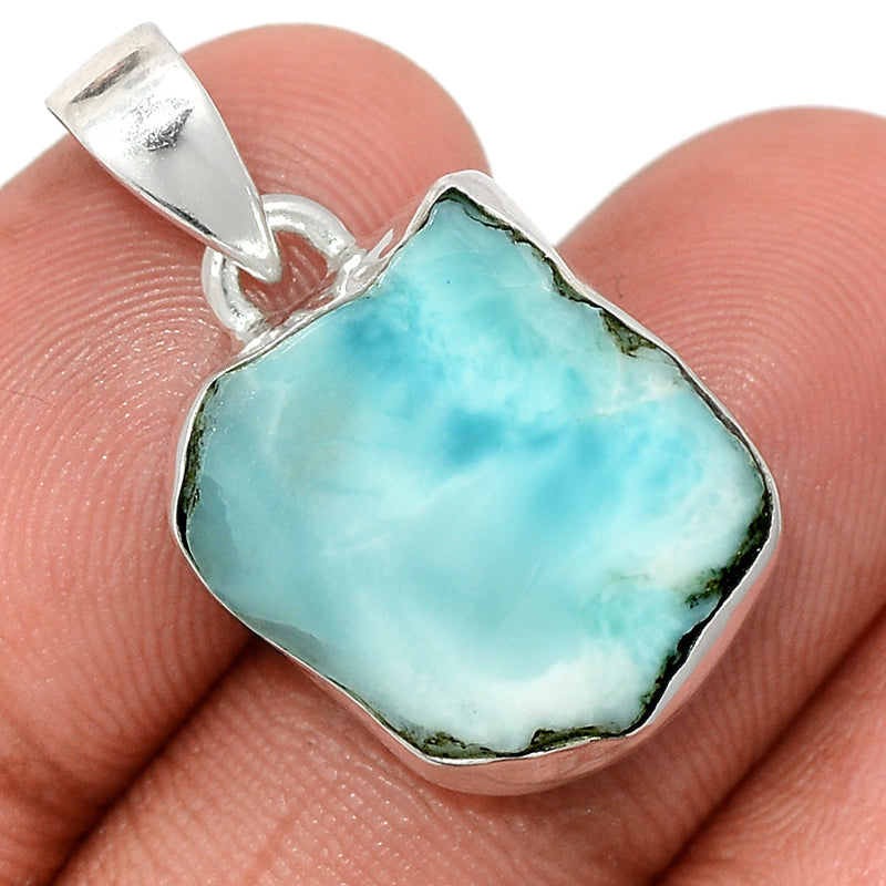 1.1" Larimar Slice Pendants - LMSP332