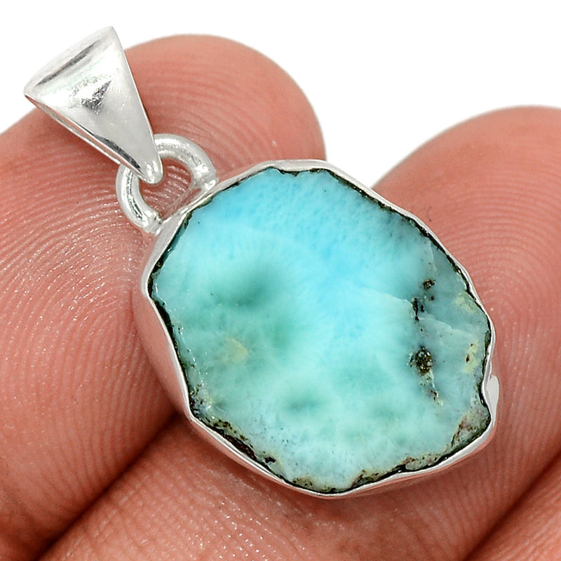 1.1" Larimar Slice Pendants - LMSP334