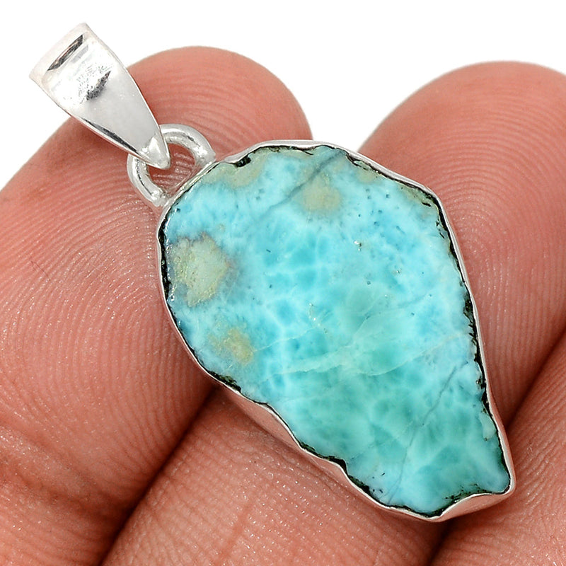 1.5" Larimar Slice Pendants - LMSP336