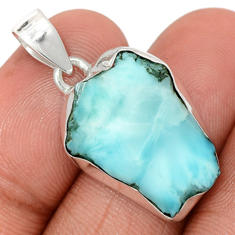 1.3" Larimar Slice Pendants - LMSP337