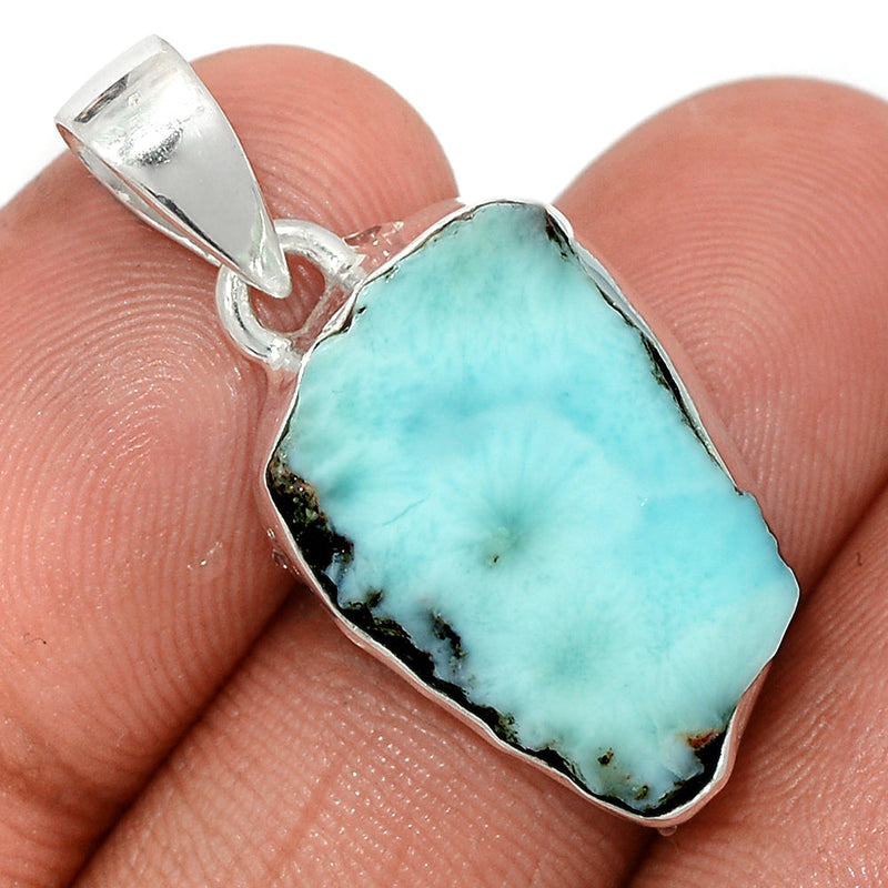 1.2" Larimar Slice Pendants - LMSP346