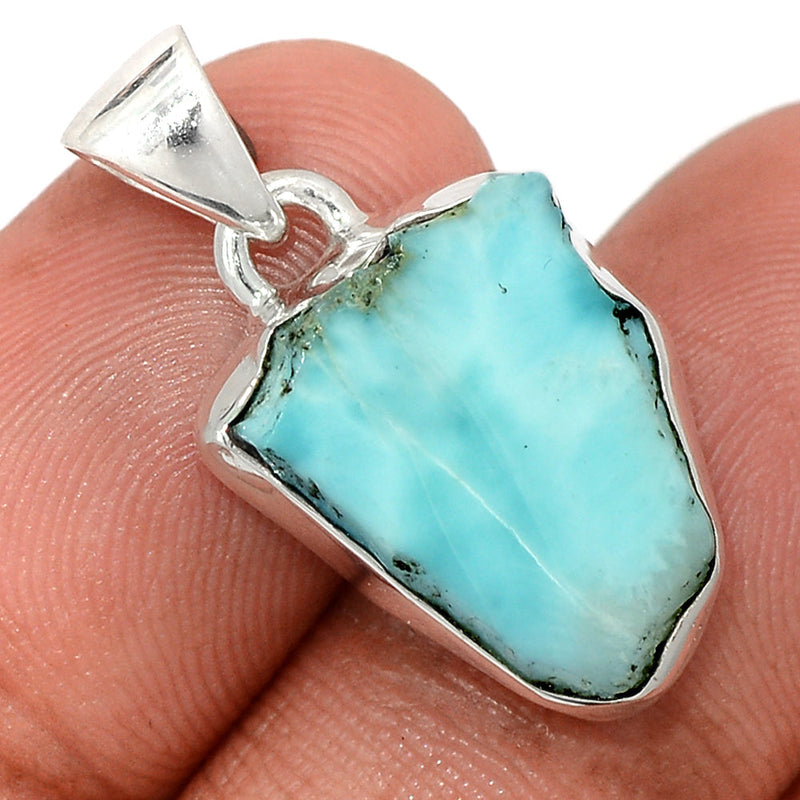 1.1" Larimar Slice Pendants - LMSP349