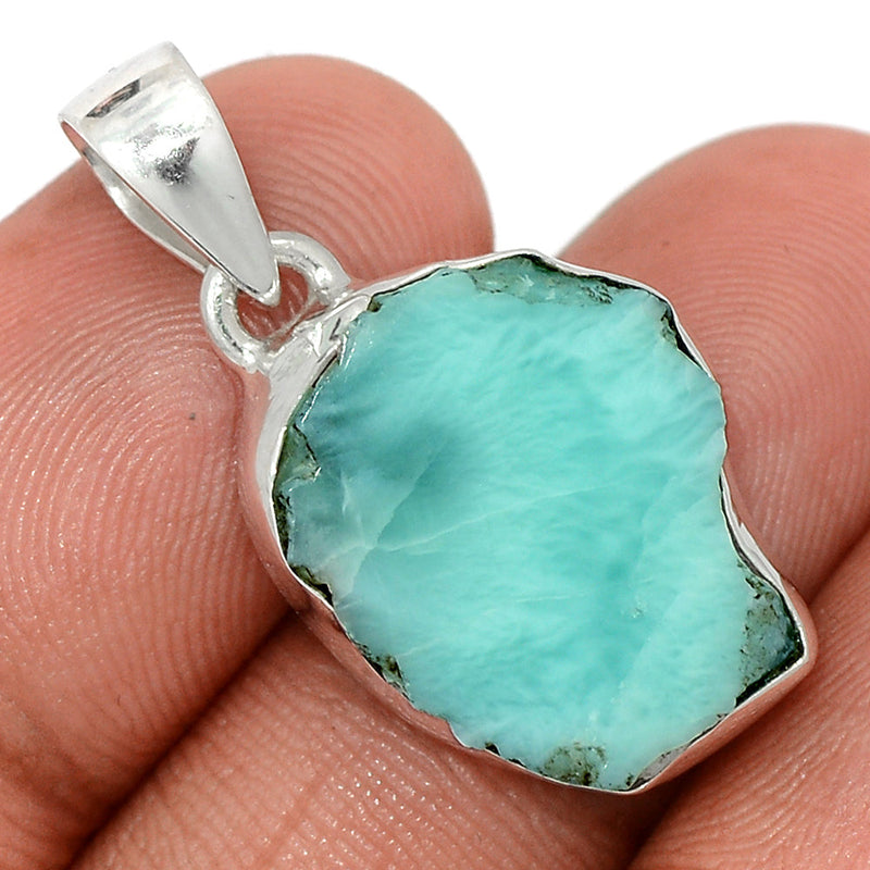 1.2" Larimar Slice Pendants - LMSP354