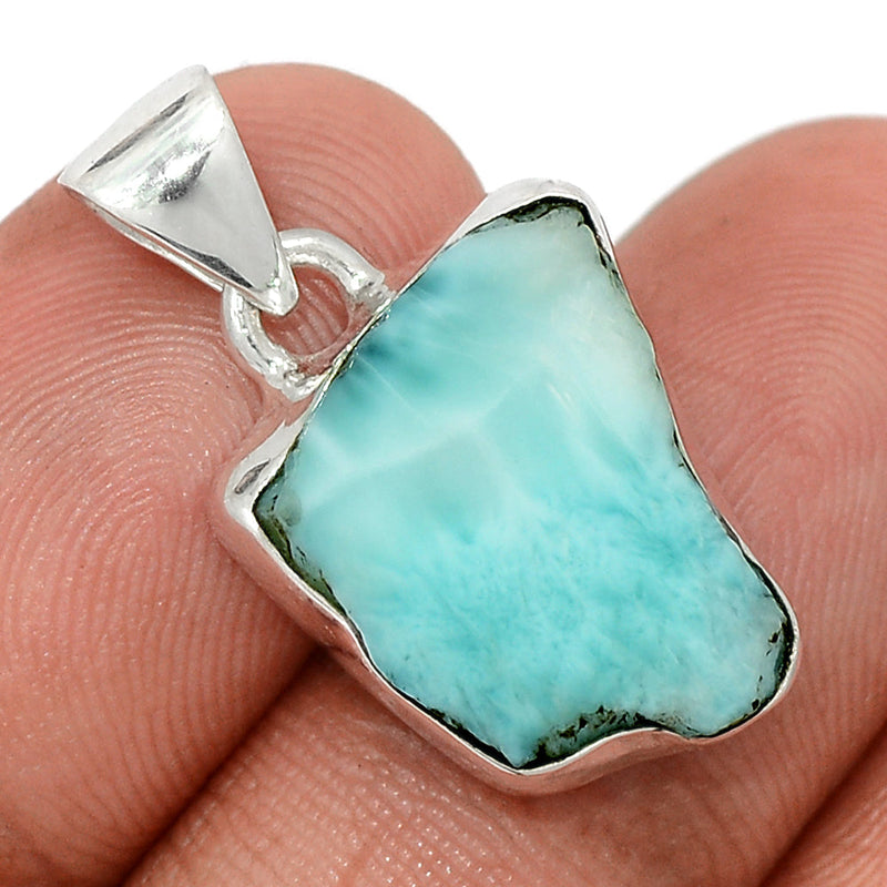 1" Larimar Slice Pendants - LMSP358