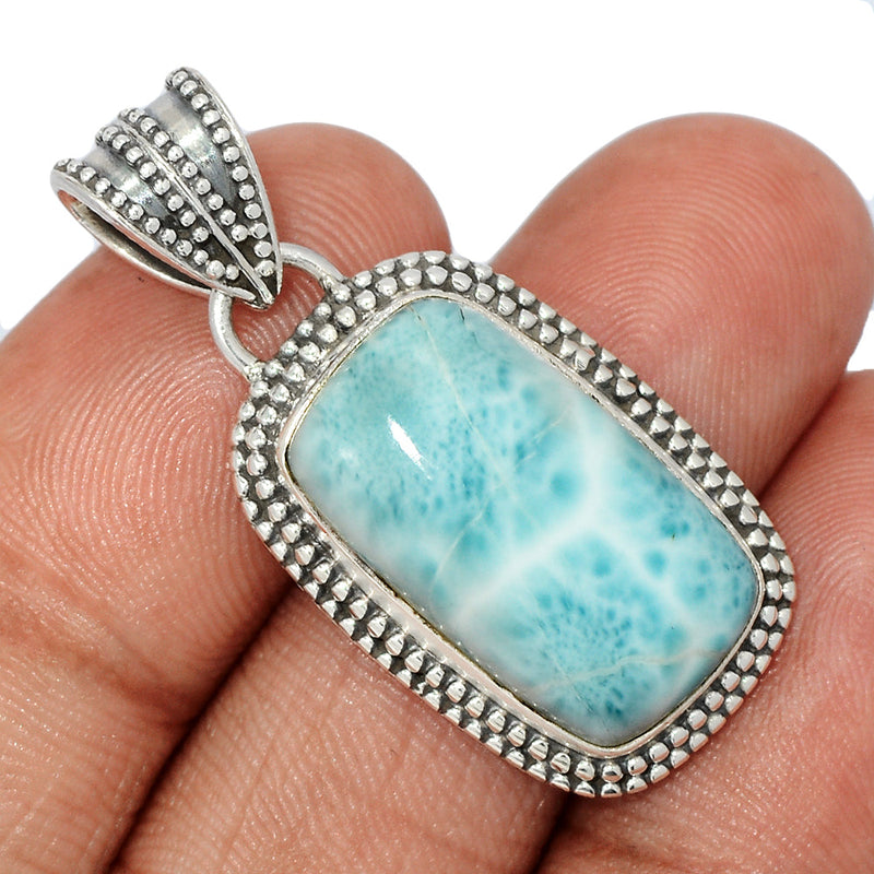 1.5" Fine Filigree - Larimar Pendants - LRIP3564