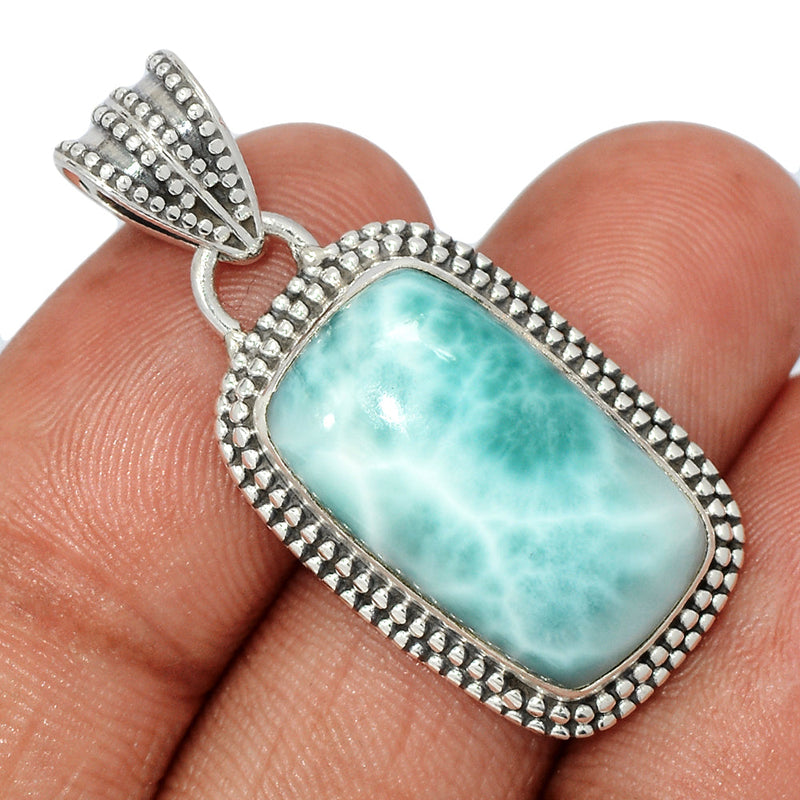 1.5" Fine Filigree - Larimar Pendants - LRIP3566