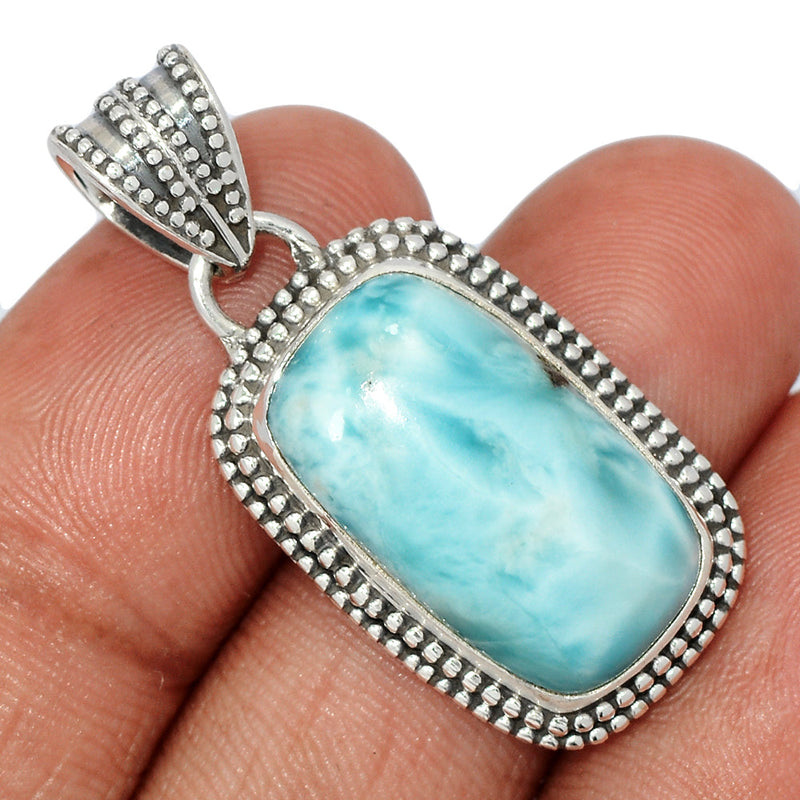 1.5" Fine Filigree - Larimar Pendants - LRIP3571