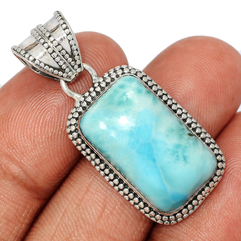 1.5" Fine Filigree - Larimar Pendants - LRIP3573