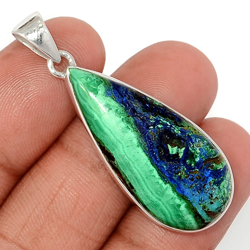 1.8" Malachite In Azurite Pendants - MAZP1144