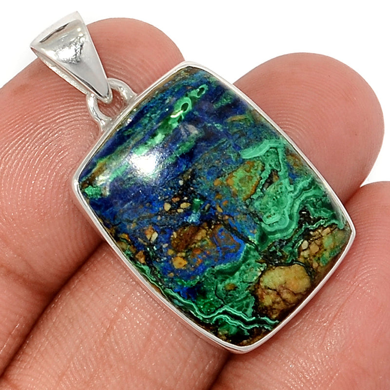 1.3" Malachite In Azurite Pendants - MAZP1145