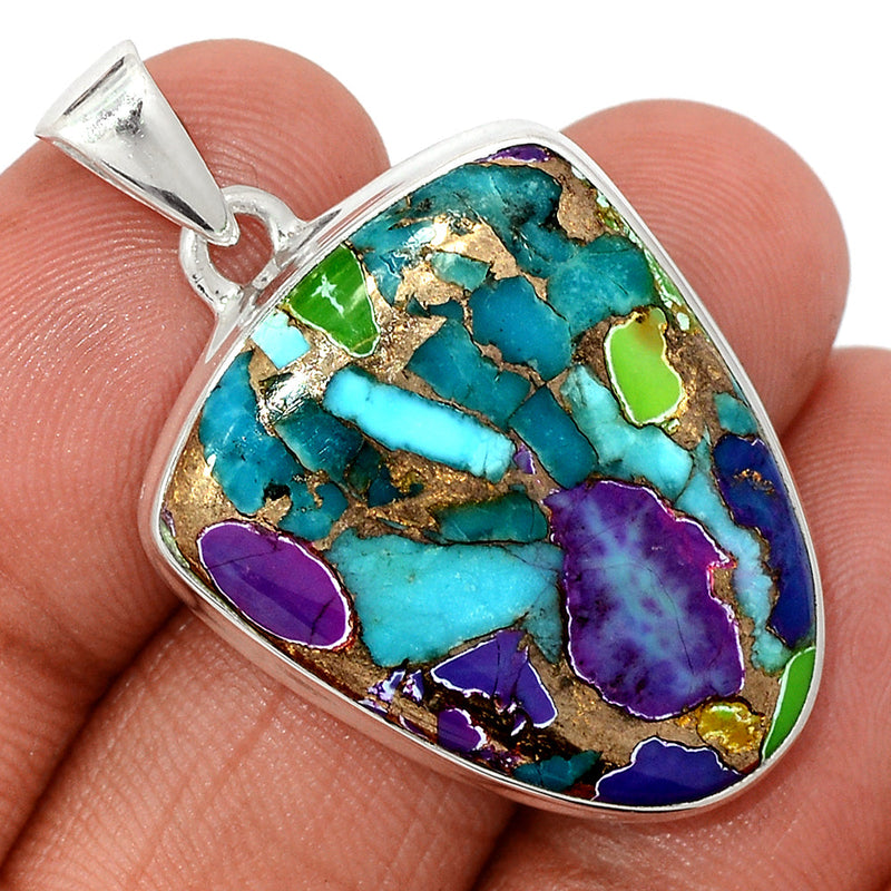 1.6" Multi Copper Turquoise Pendants - MCTP125