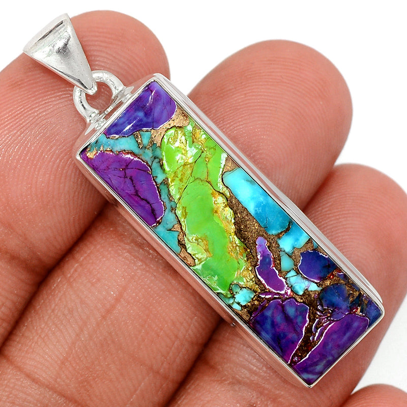 1.7" Multi Copper Turquoise Pendants - MCTP129