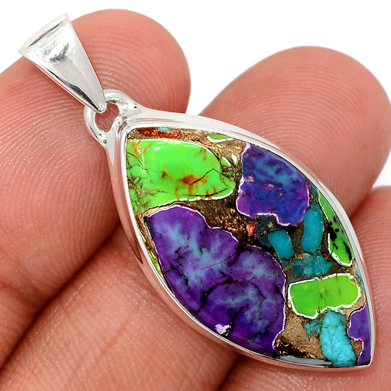 1.6" Multi Copper Turquoise Pendants - MCTP131