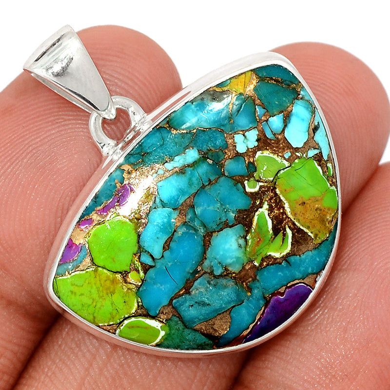 1.3" Multi Copper Turquoise Pendants - MCTP132