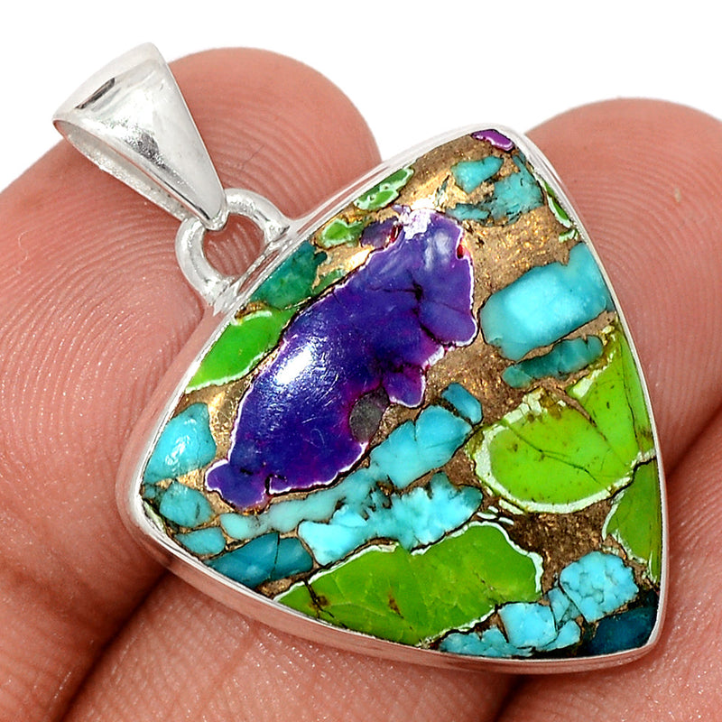 1.5" Multi Copper Turquoise Pendants - MCTP143