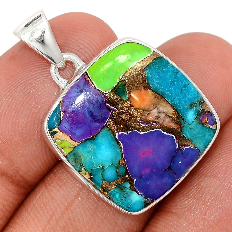 1.3" Multi Copper Turquoise Pendants - MCTP147