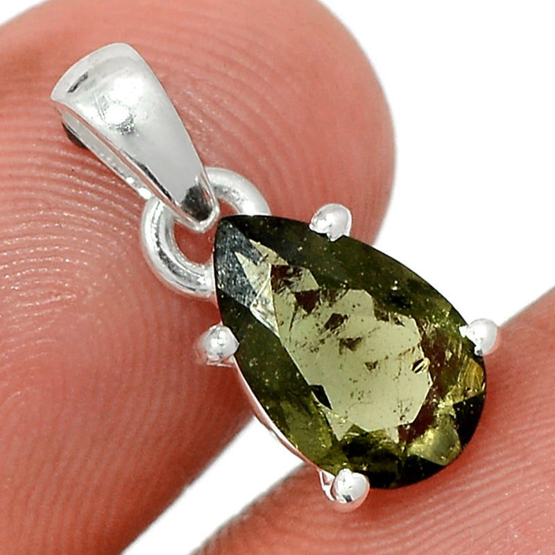 0.6" Claw - Moldavite Faceted Pendants - MDFP147